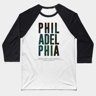 Philadelphia city typography Baseball T-Shirt
